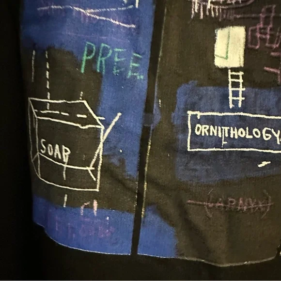 Jean Michel Basquiat x Dizzy Gillespie Jazz Horn Art Black Hoodie Size XL - Picture 8 of 10
